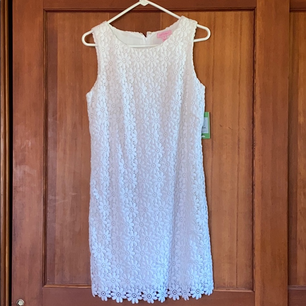 NWT Lilly Pulitzer white lace Lela Shift Dress